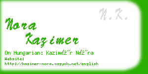 nora kazimer business card